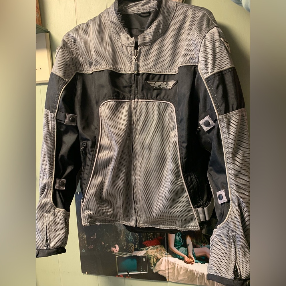 Fly Racing Motorcycle Riding Jacket in Silver, Street Coolpro II Mesh Jacket - Picture 8 of 16